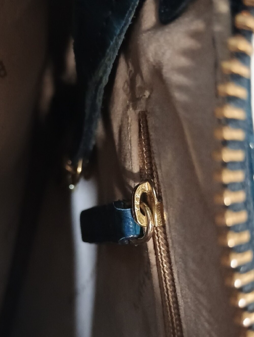 Brahmin Mimosa - Teal Croc-Embossed Leather Crossbody with Gold Hardware - Picture 4 of 7